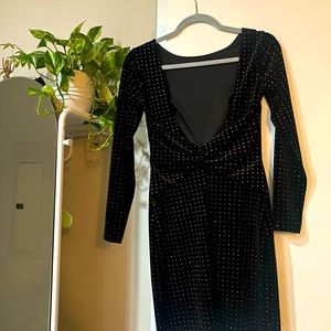 Shiny dress open back on sale!